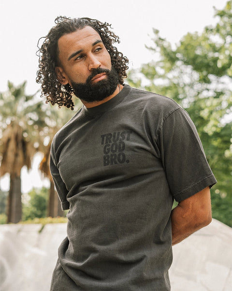 Stacked Premium Mock Neck Tee | Vintage Black
