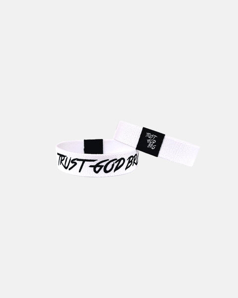 WHITE TGB ELASTIC WRISTBAND